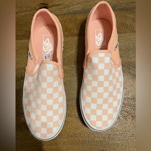 Brand new women’s checkered van slip on